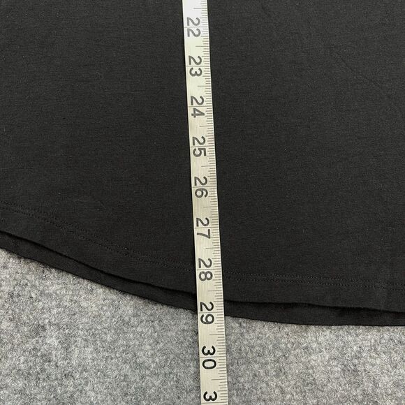 Chicos Top Sz 3 Womens XL Black Floral Embroidered Pima Cotton Blend 3/4 Sleeve - Picture 6 of 7